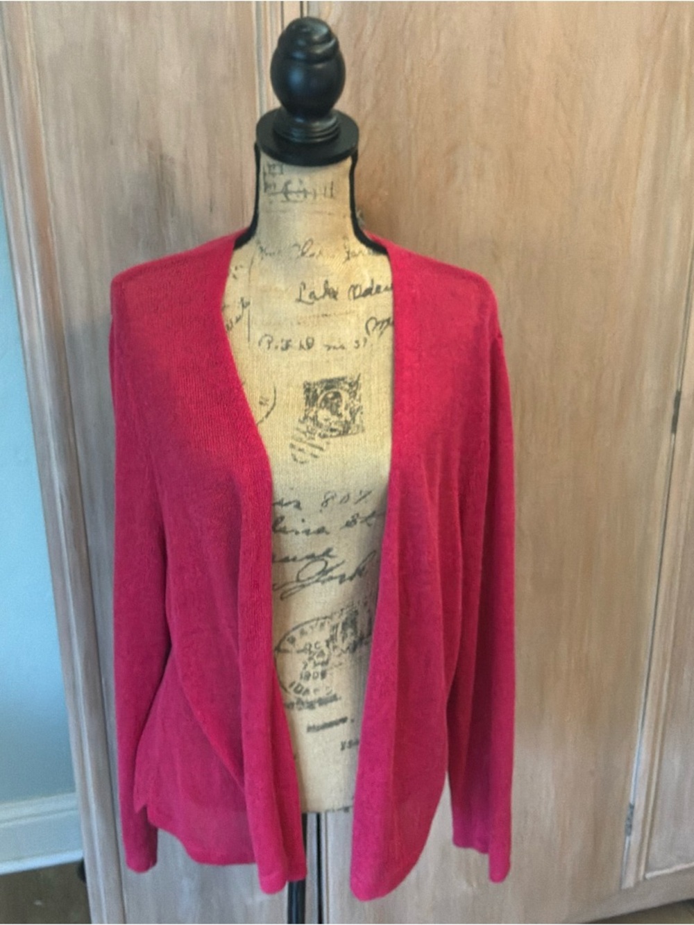 J. Jill Linen Blend Open Front Pink Cardigan Size XL Extra Large